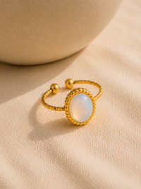 Bague ALIZÉ — Opale & Or 24k | Univers Aquatique