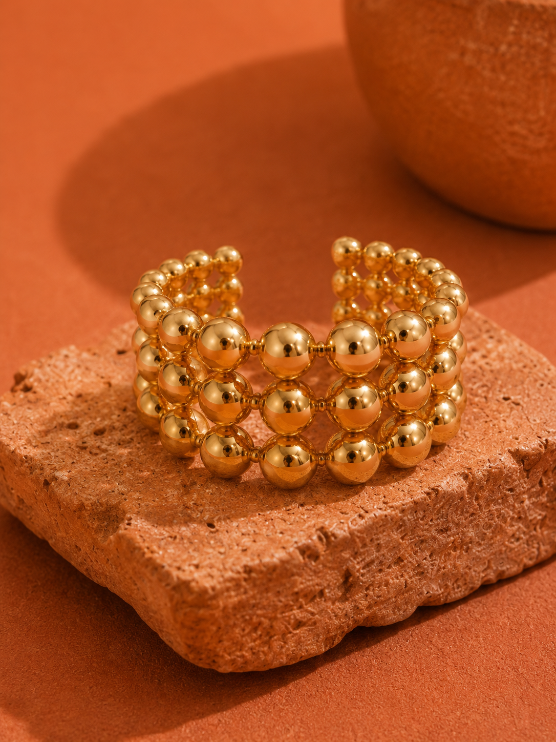 Bague HÉLIA — Billes Dorées Or 24k | Univers Solaire