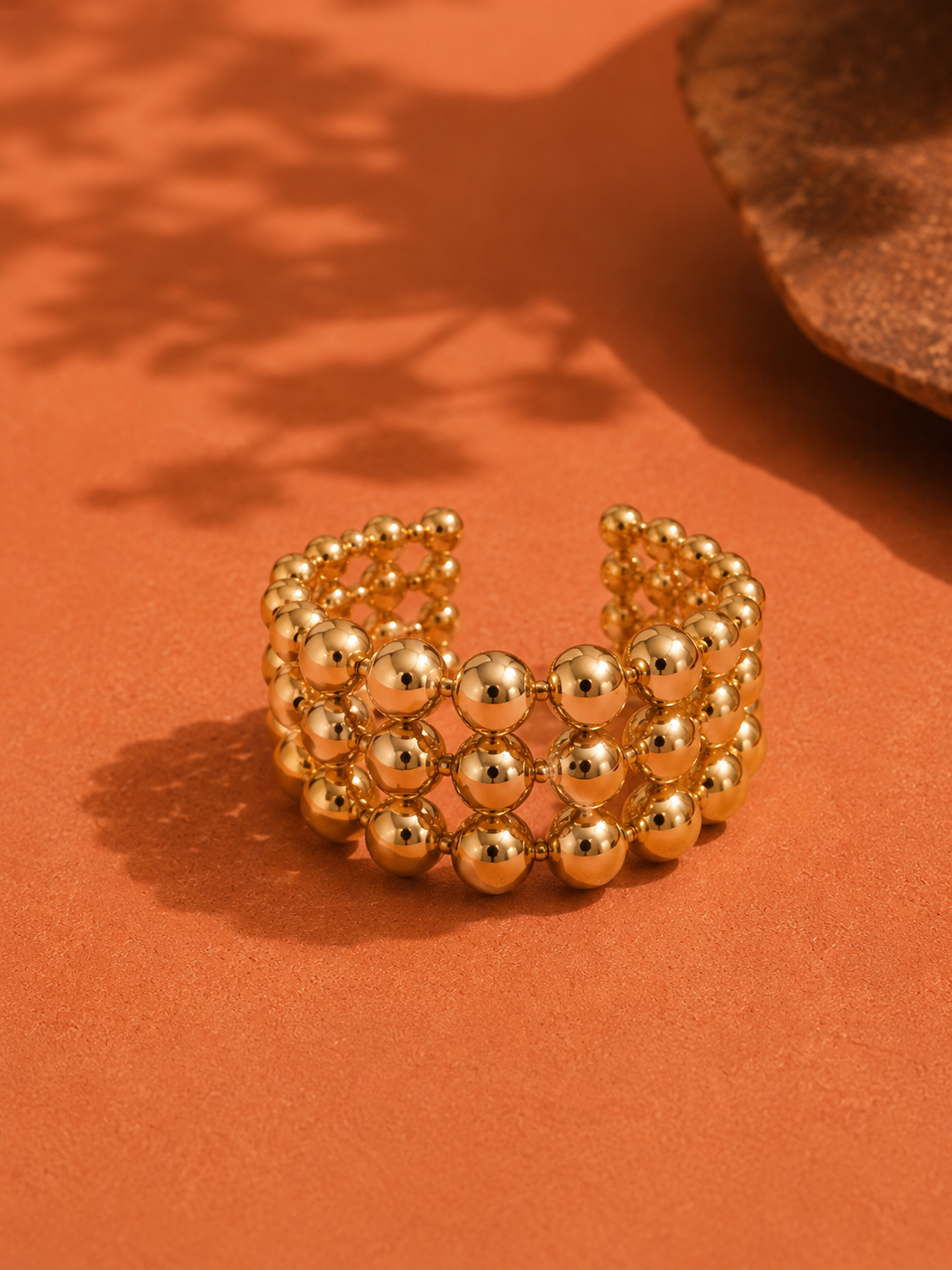 Bague HÉLIA — Billes Dorées Or 24k | Univers Solaire