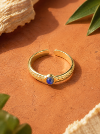 Bague LILIA — Pierre Naturelle & Or 24k | Lagon Précieux - Univers Aquatique