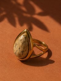 Bague ONDINE — Pierre Naturelle & Or 18k | Bague Ajustable - Univers Aquatique