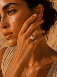 Bague MARÉA — Opale & Or 24k | Univers Aquatique