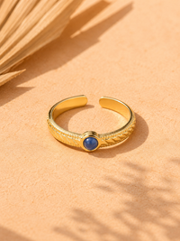 Bague LILIA — Pierre Naturelle & Or 24k | Lagon Précieux - Univers Aquatique