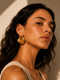 Boucles d'oreilles NAUTILE — Créoles Organiques Dorées - Univers Aquatique