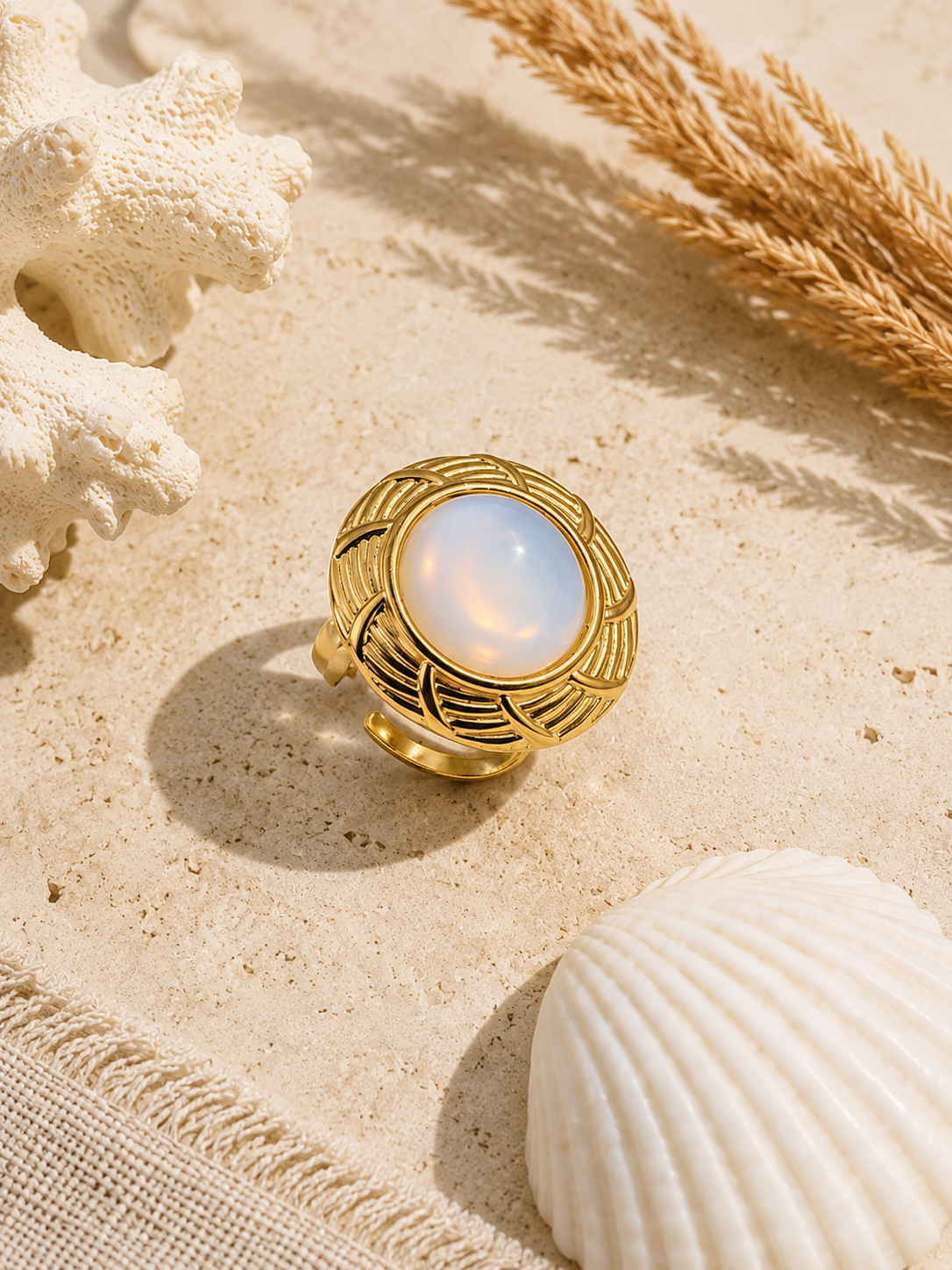 Bague SOLAR — Opale & Or 24k | Univers Solaire