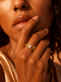 Bague LUTÈCE — Jade Blanc & Or 24k | Parisienne Chic