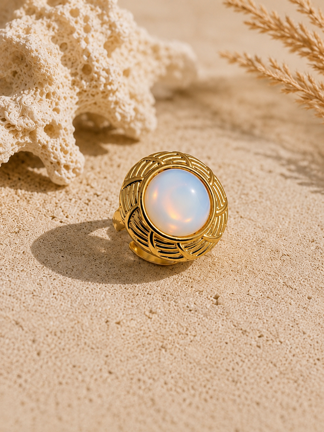 Bague SOLAR — Opale & Or 24k | Univers Solaire