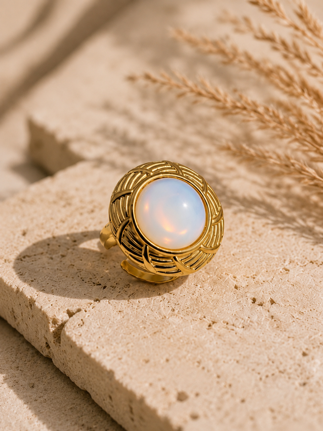 Bague SOLAR — Opale & Or 24k | Univers Solaire