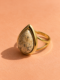 Bague ONDINE — Pierre Naturelle & Or 18k | Bague Ajustable - Univers Aquatique