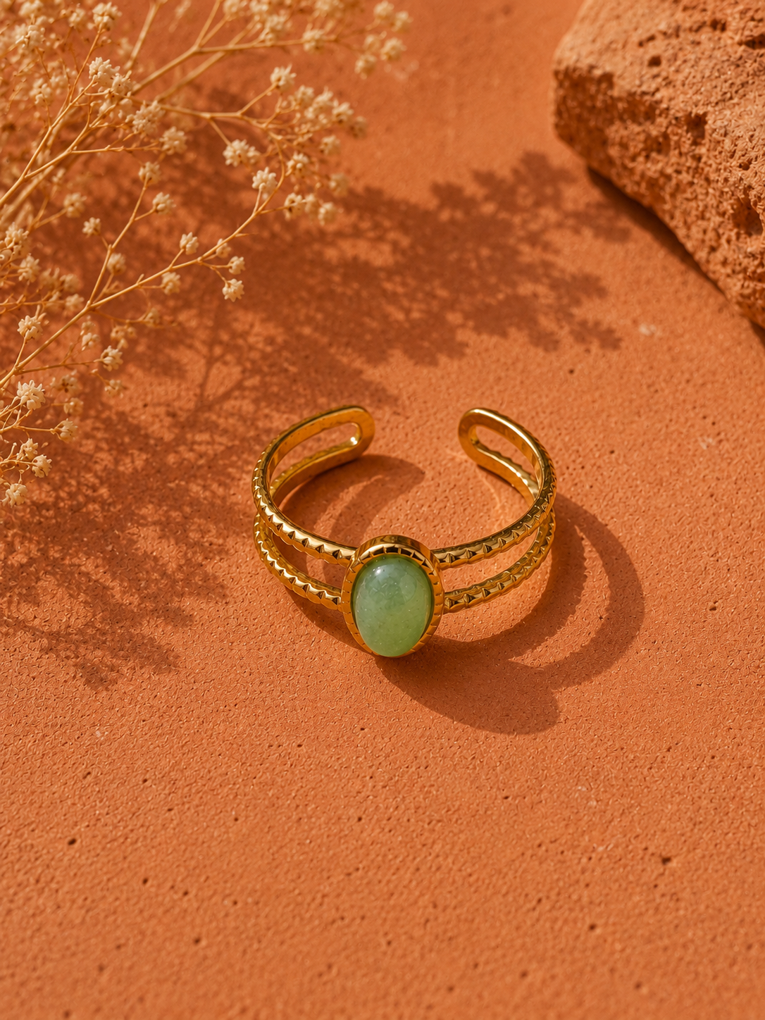 Bague CALYPSEA — Pierre Naturelle & Or 24k | Univers Tropical