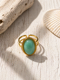 Bague Fidji pierre ovale amazonite