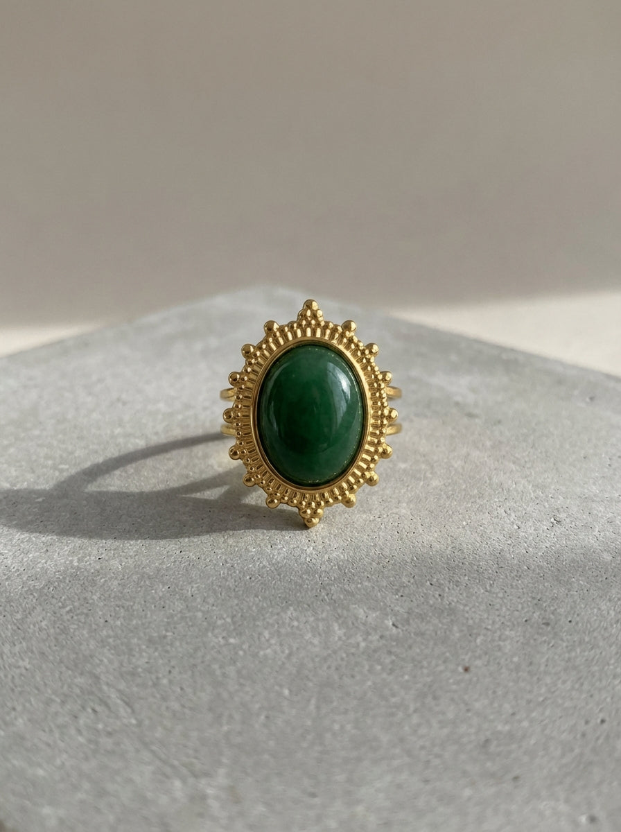 Bague ajustable jade vert Mon soleil
