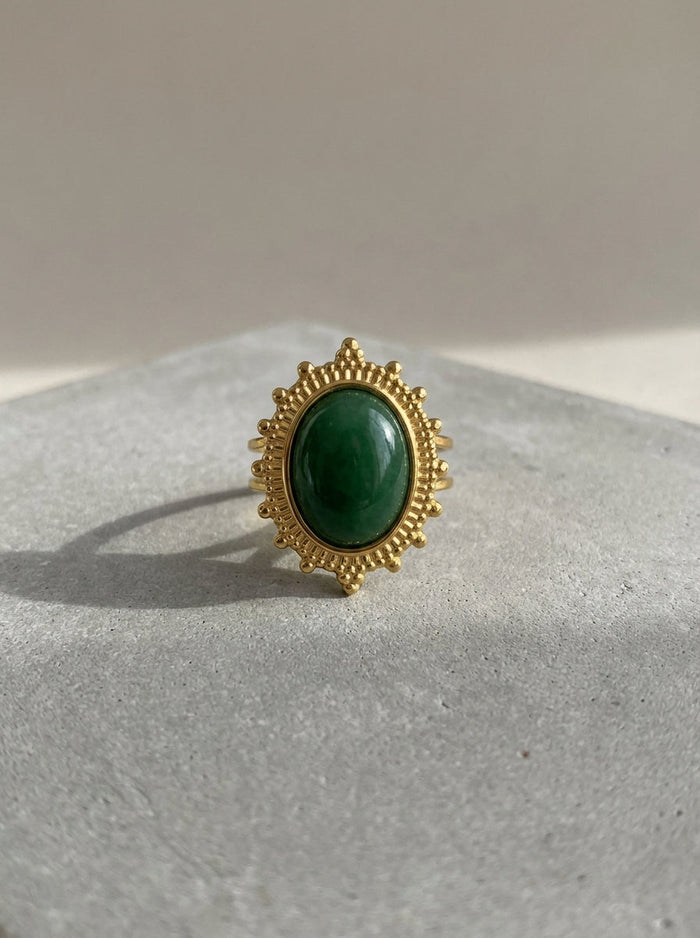Bague ajustable jade vert Mon soleil