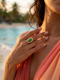 Bague femme ajustable jade vert Mon soleil