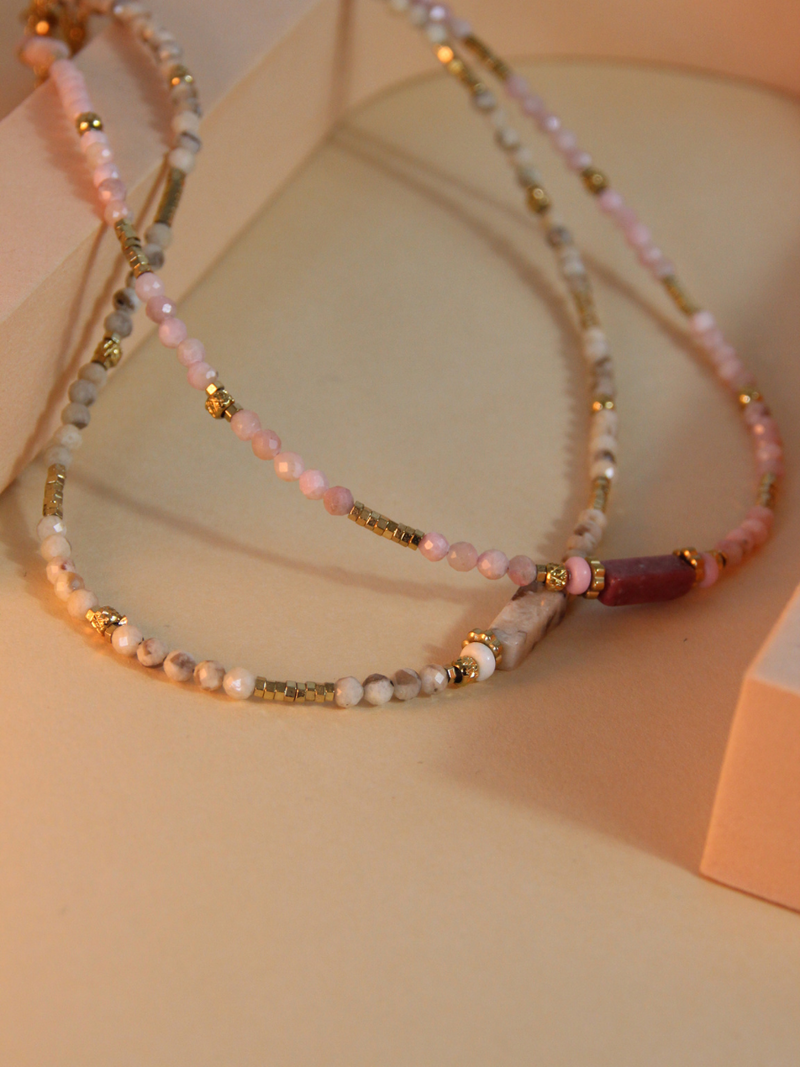 Collier MALIA - perles en pierres semi-précieuse