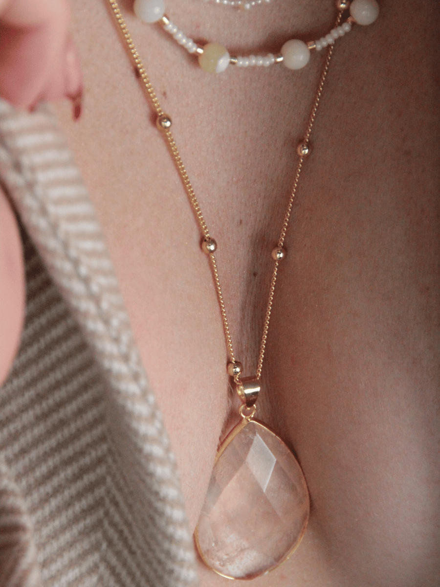 Collier Long AGUSTINA - Pendentif goutte d'eau