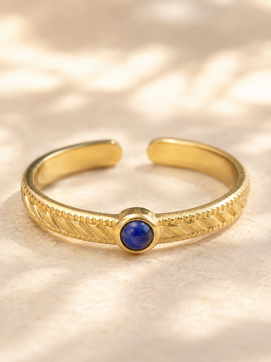 Bague LILIA — Pierre Naturelle & Or 24k | Lagon Précieux - Univers Aquatique