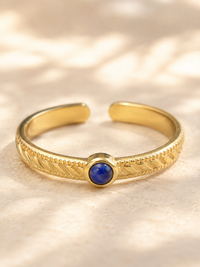 Bague LILIA — Pierre Naturelle & Or 24k | Lagon Précieux - Univers Aquatique