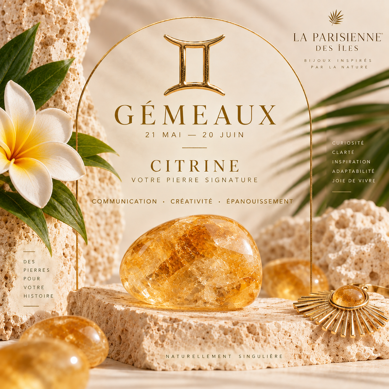 bijoux bohème astro gémeaux citrine 