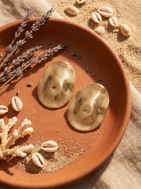 Boucles d'oreilles NÉRÉA — Or 24k Brossé | Univers Aquatique