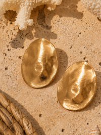 Boucles d'oreilles NÉRÉA — Or 24k Brossé | Univers Aquatique