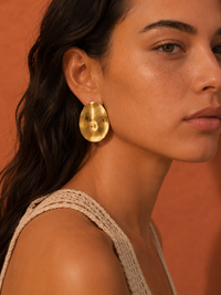 Boucles d'oreilles NÉRÉA — Or 24k Brossé | Univers Aquatique