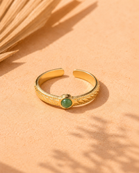 Bague LILIA — Pierre Naturelle & Or 24k | Lagon Précieux - Univers Aquatique