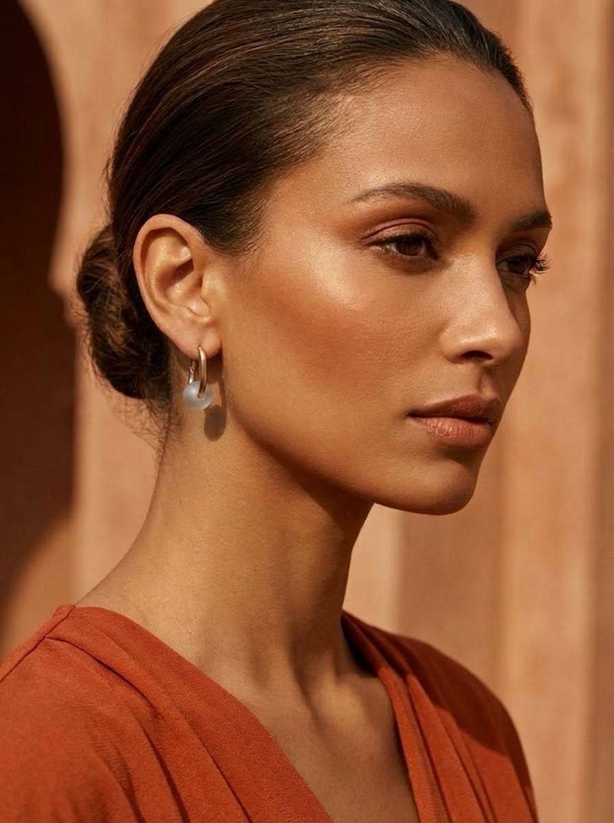 Boucles d’oreilles créoles FRENCH CARIBBEANS - forme ovale minimaliste