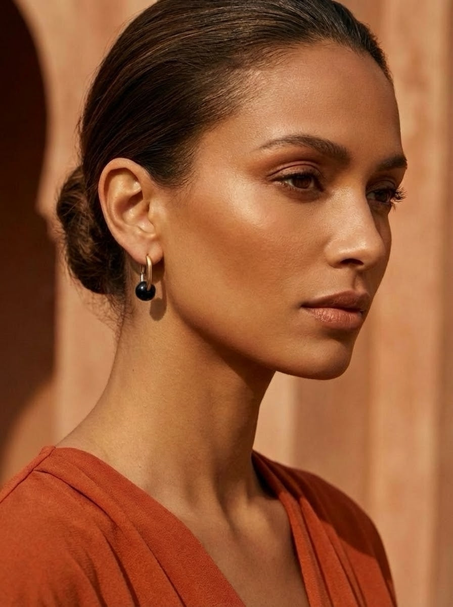 Boucles d’oreilles créoles FRENCH CARIBBEANS - forme ovale minimaliste