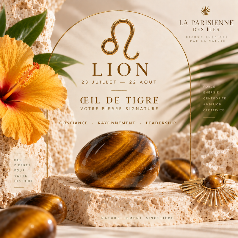 bijoux bohème astro lion oeil de tigre