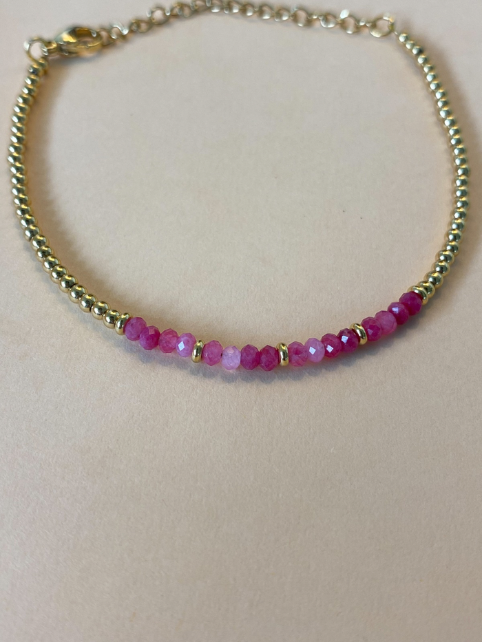 Bracelet bohème quartz rose 