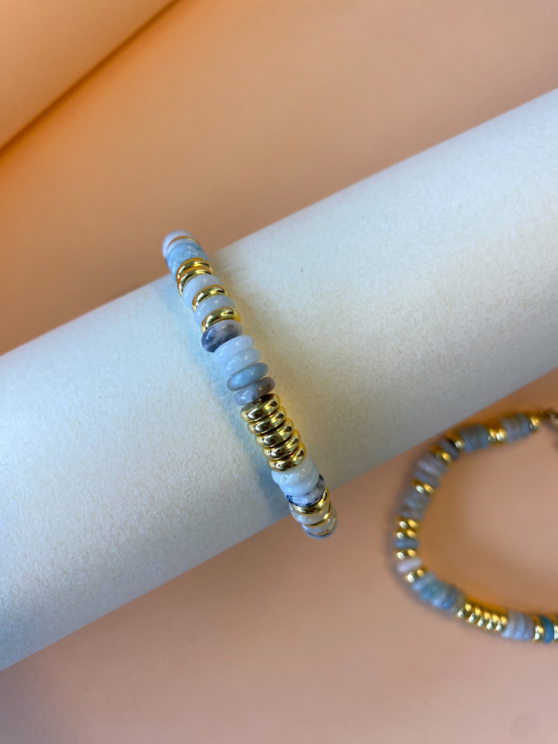 Bracelet femme bohème réglable pierre naturelle 