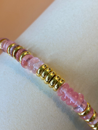 Bracelet femme quartz rose fraise 