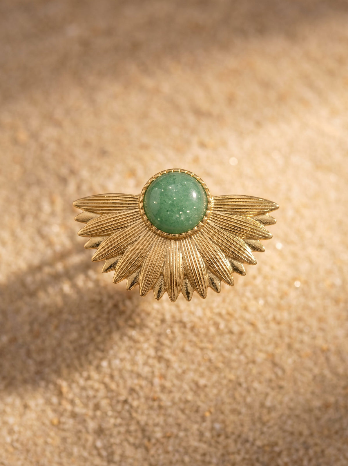 bague cocktail aventurine vert