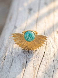 bague cocktail régable pierre amazonite