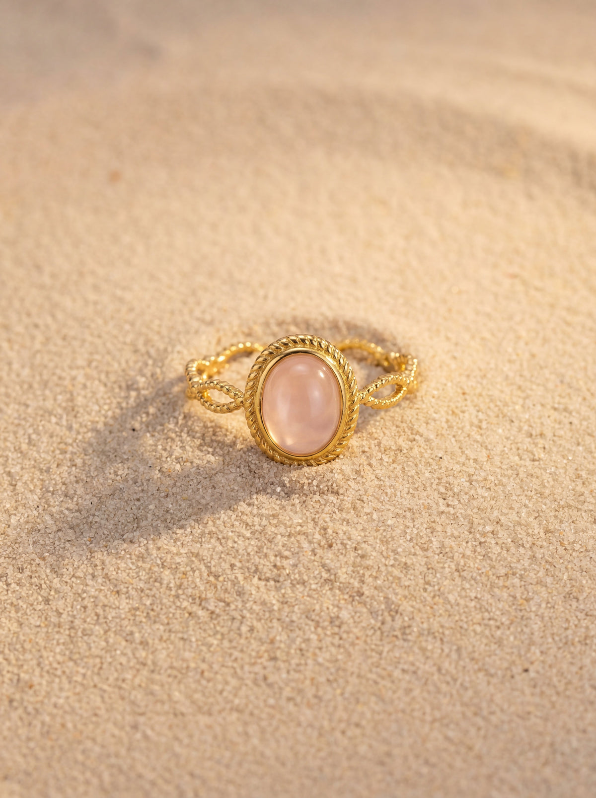 bague femme chic quartz rose La Parisienne des îles 