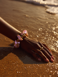 bracelet boheme femme nacre rose