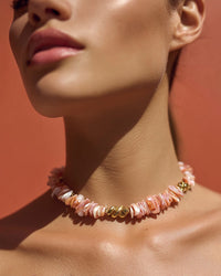 collier femme nacre rose la boheme