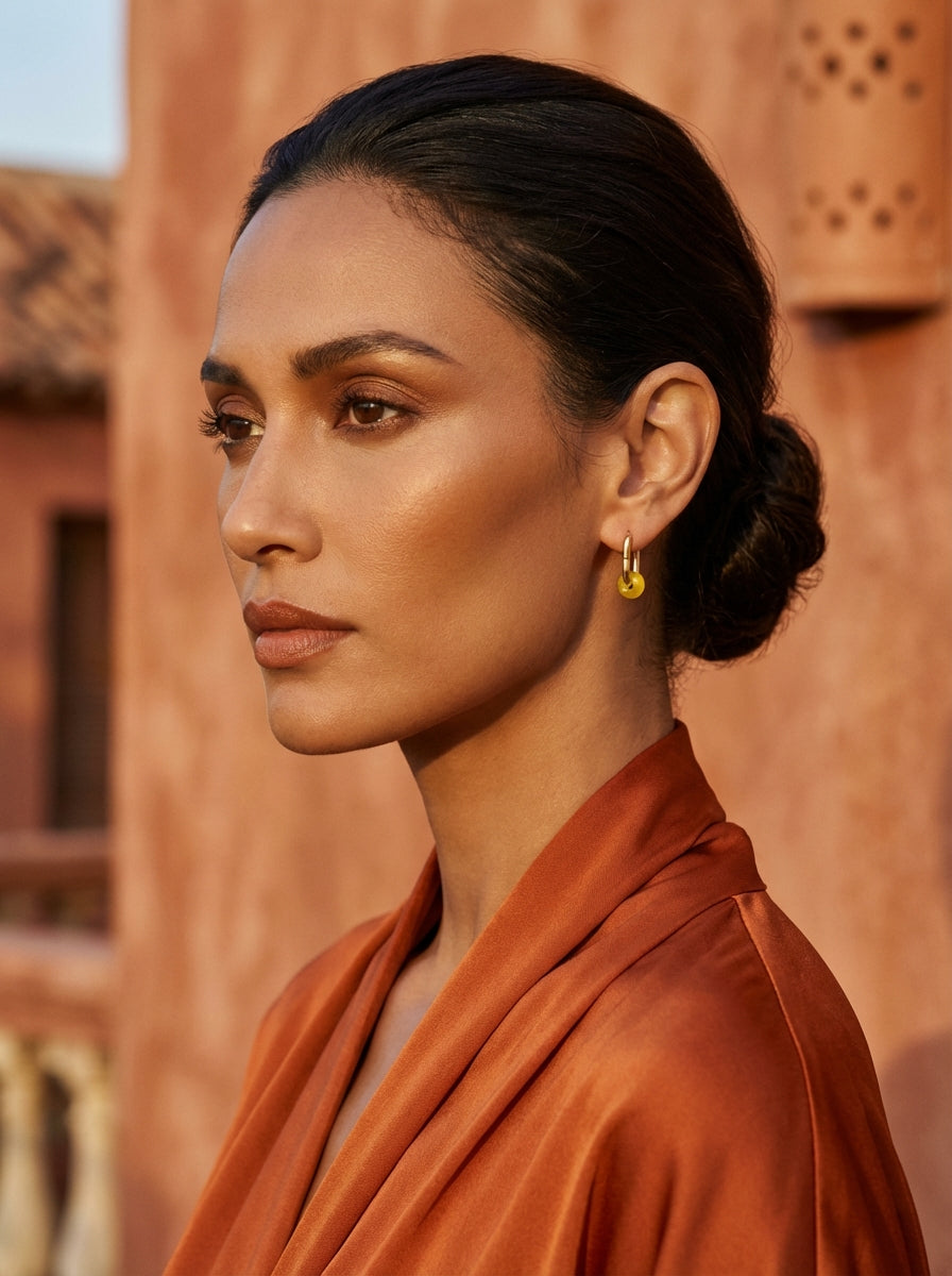 creoles acier inoxydable topaze