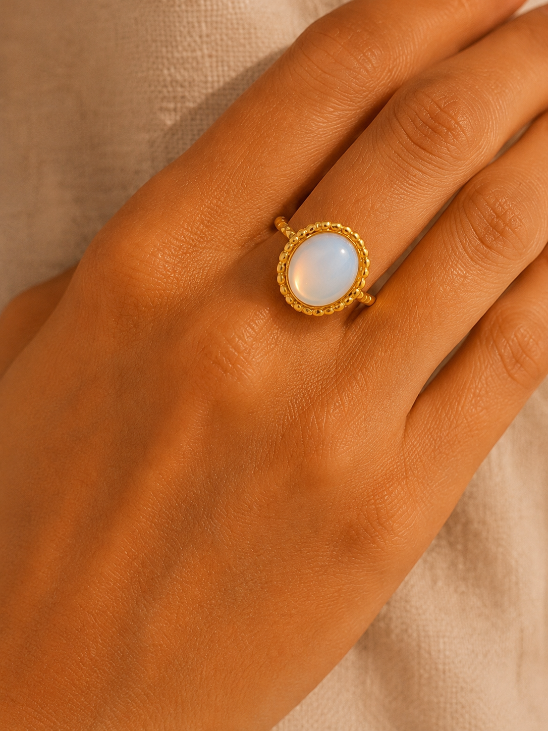 Bague ALIZÉ — Opale & Or 24k | Univers Aquatique