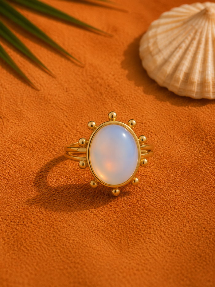 Bague SOLIS — Opale & Or 24k | Univers Solaire