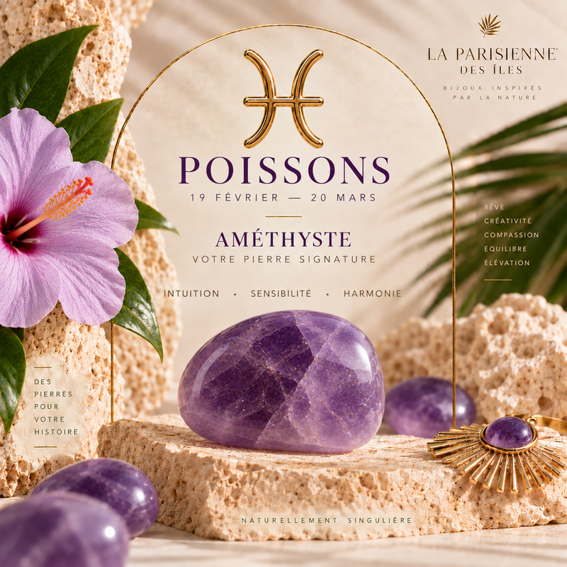 bijoux bohème astro poisson améthyste