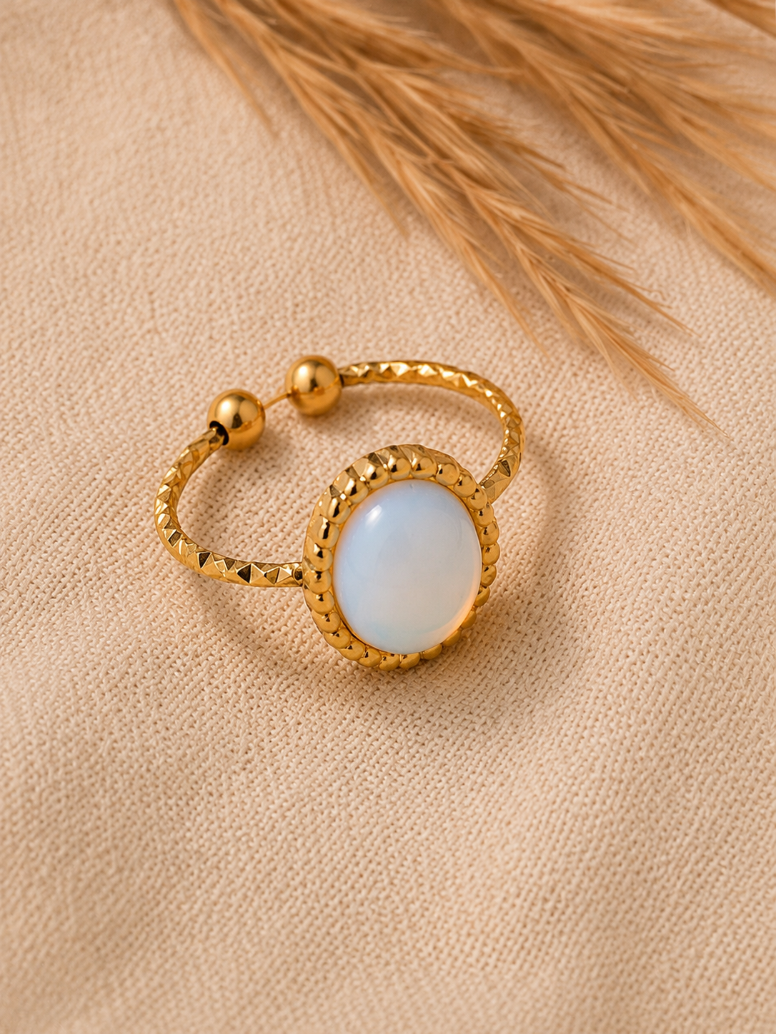 Bague ALIZÉ — Opale & Or 24k | Univers Aquatique
