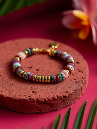 Bracelet pierre semi précieuse multicolor 