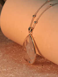 Collier femme pendentif quartz goutte d'eau