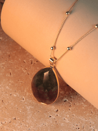 Collier femme goute d'eau facettée fluorite