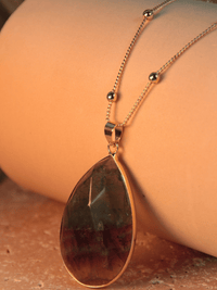 Sautoir goutte d'eau pierre fluorite