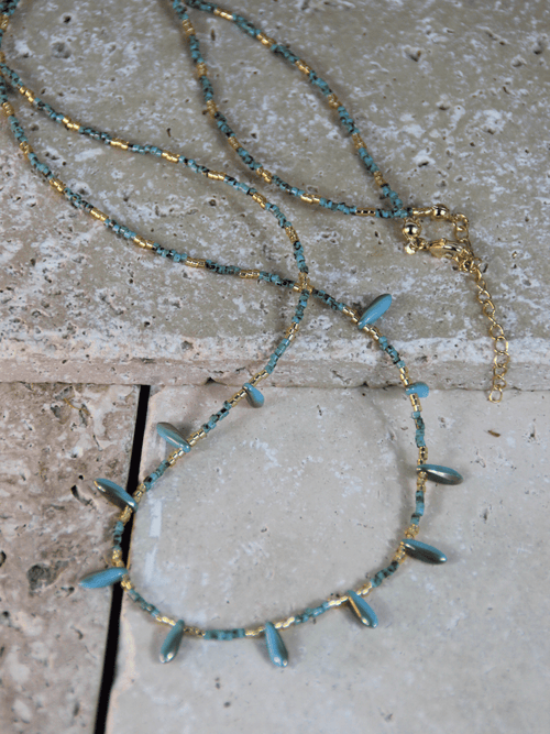 Collier Sautoir Ancien En Coquillages - Style Ethnique Des Îles - Occasion