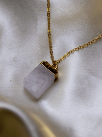 collier boho crystal cube carré quartz